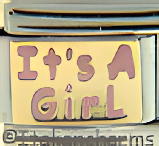 Pink Its A Girl on Gold