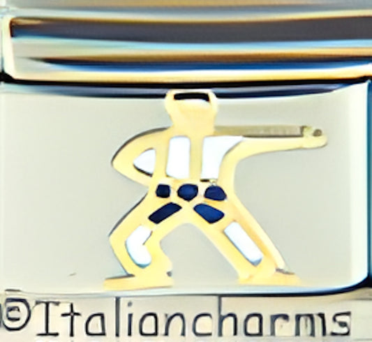 Karate in White with Black Belt
