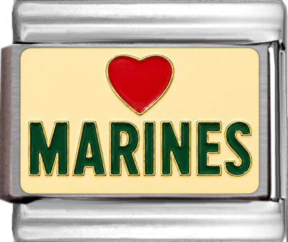 Marines Green with Red Heart