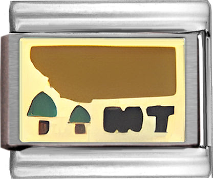Yellow Montana Outline with MT on Gold