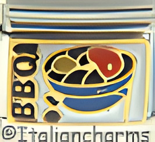 BBQ Text with Food on the Grill