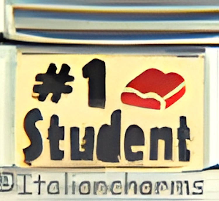 Number 1 Student on Gold with Book