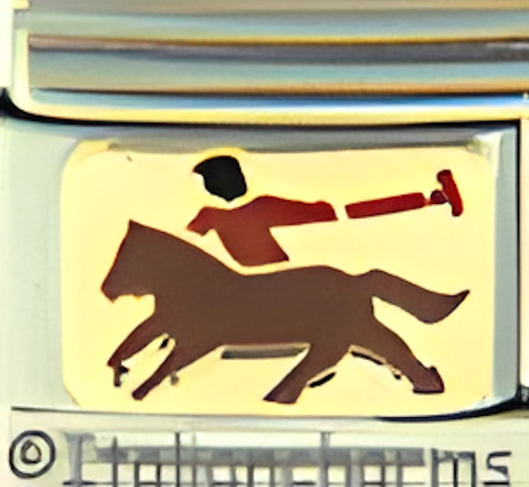 Polo Player on Brown Horse