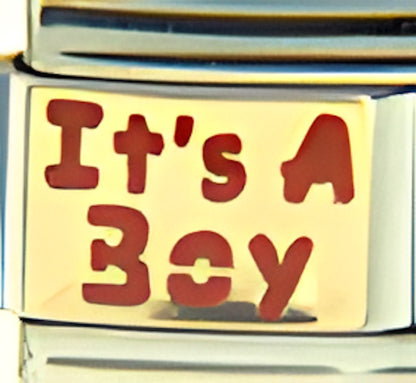 Its A Boy Red Text