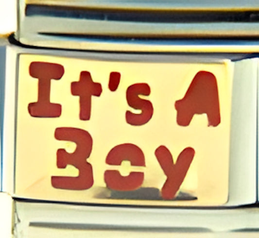 Its A Boy Red Text