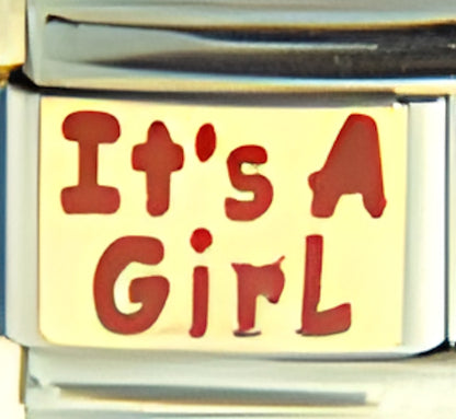 Its A Girl Red Text