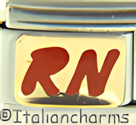 Red RN on Gold