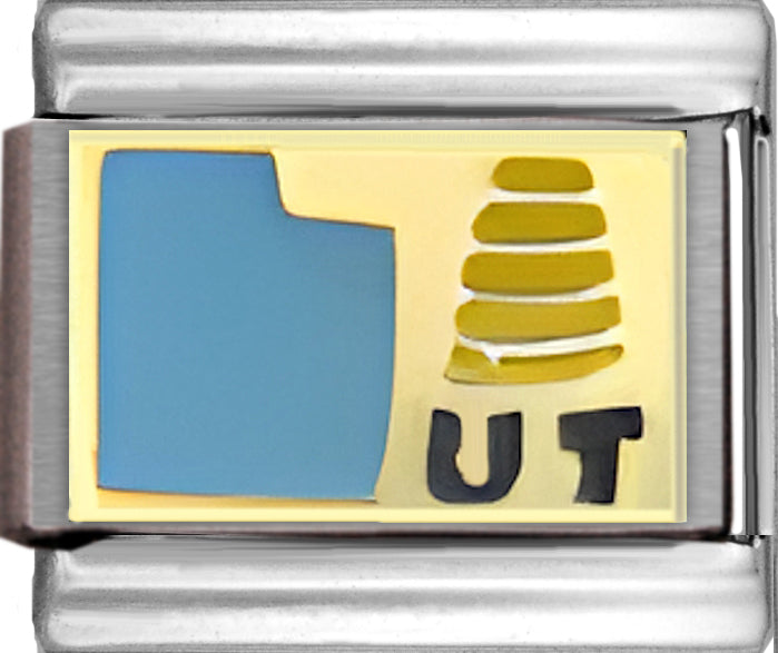 Light Blue Utah Outline with UT on Gold