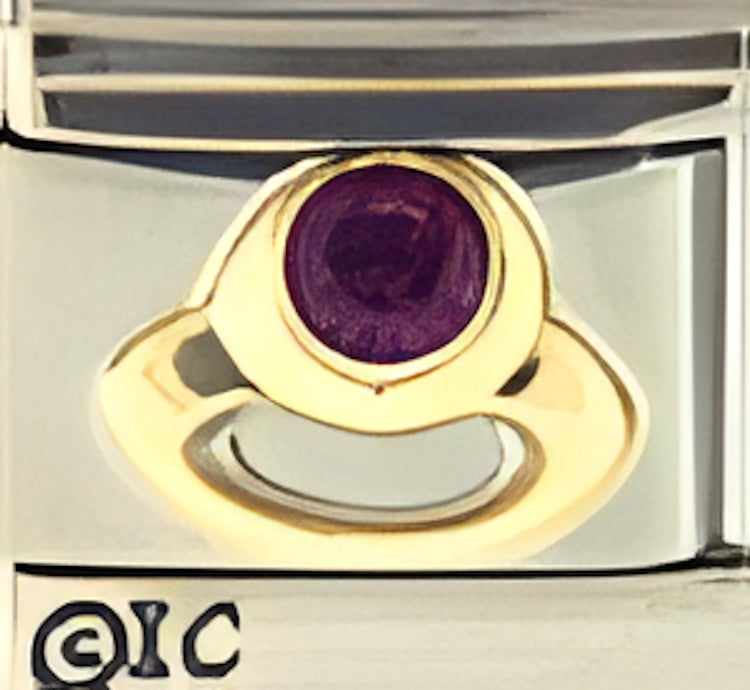 February Purple CZ Ring