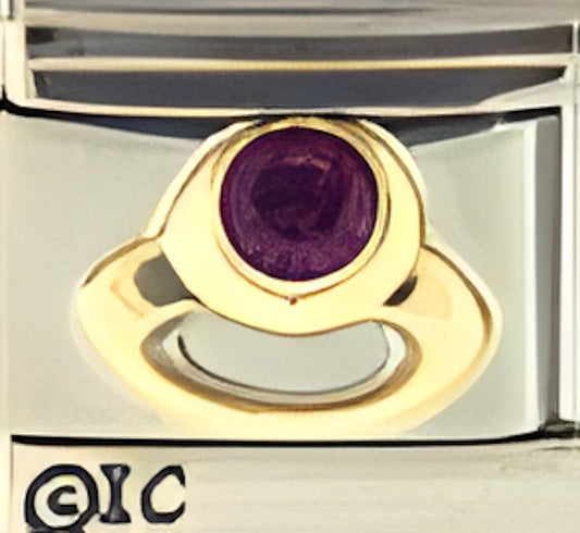 February Purple CZ Ring