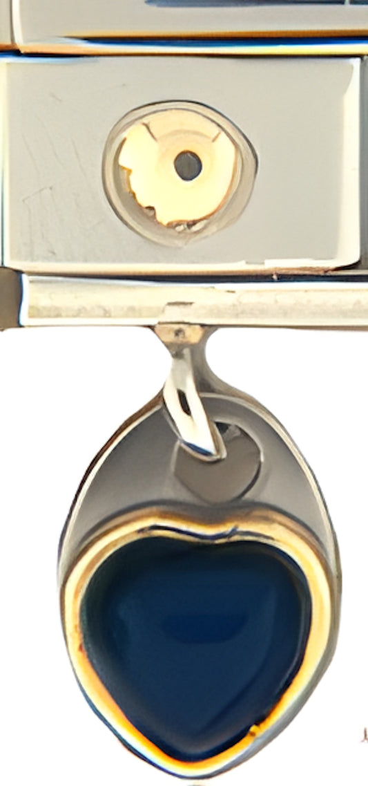 Dangle Black Heart with Gold