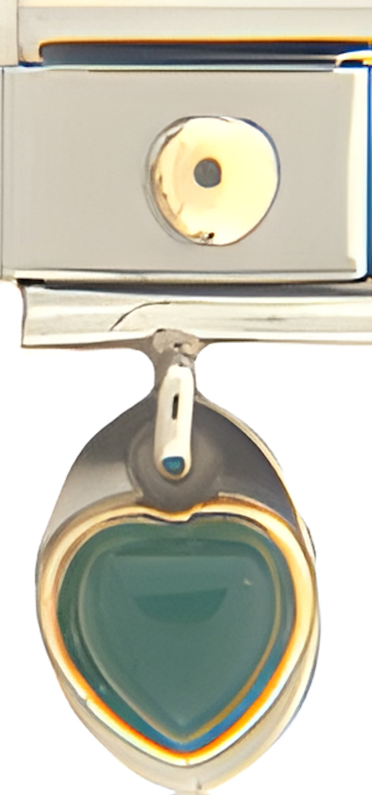Green Heart Dangle with Gold