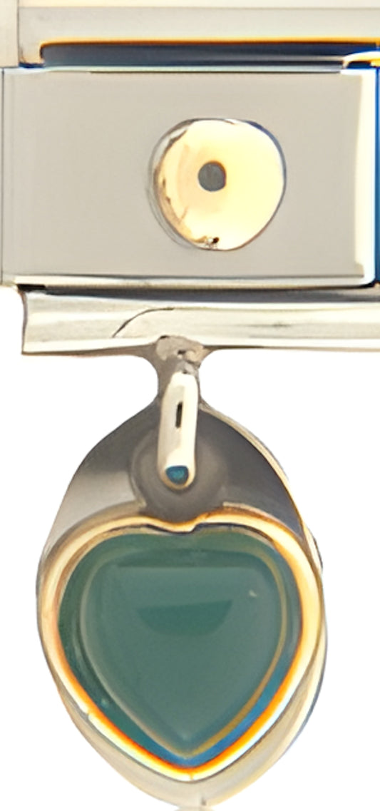 Green Heart Dangle with Gold