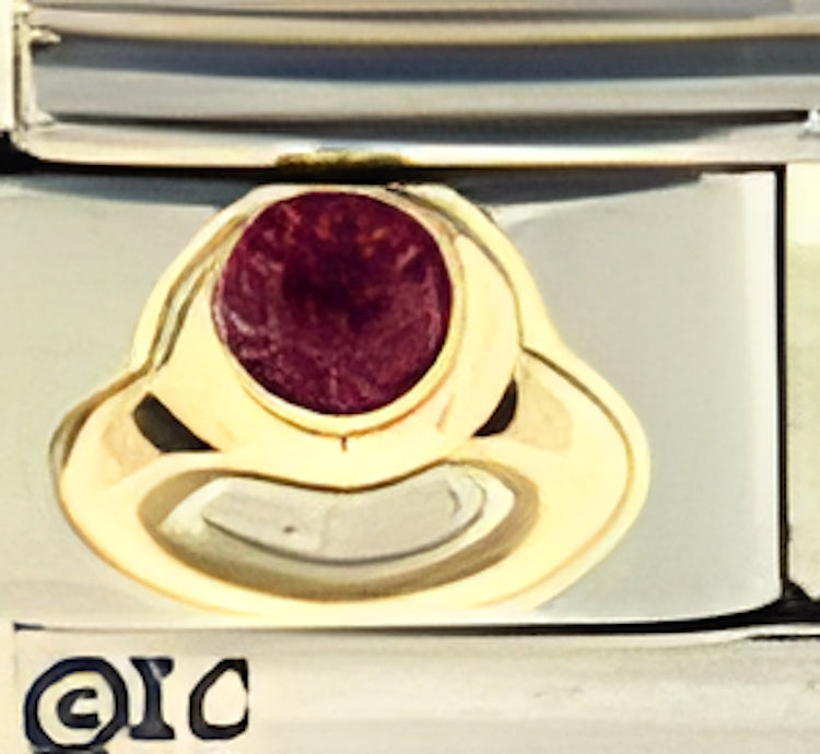 July Ruby Red CZ Ring