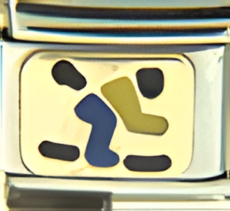 Blue and Yellow Skier
