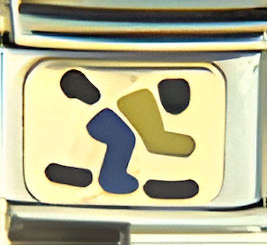 Blue and Yellow Skier