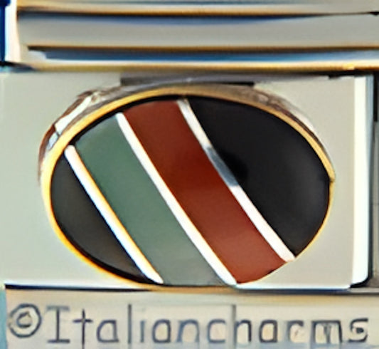 Diagonal Green Rust Stripes on Black Stone