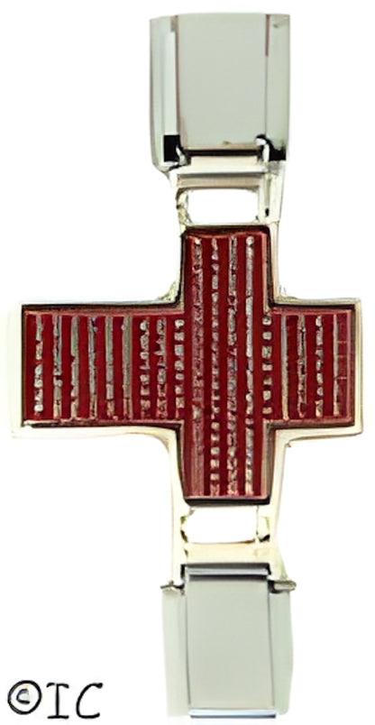 Sterling Red Cross Centerpiece with Lords Prayer