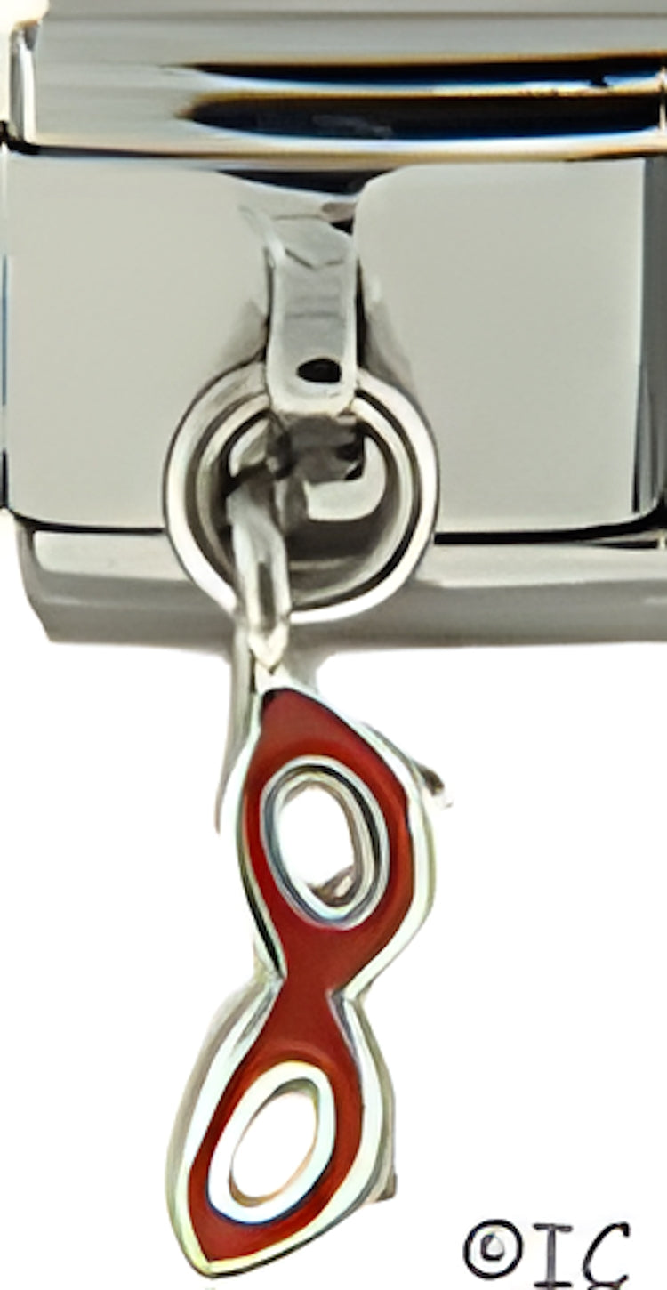 Dangle Sterling Silver Red Sunglasses