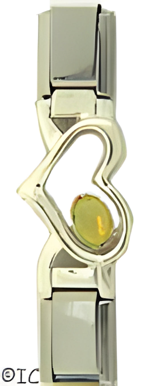 Sterling Silver Heart Centerpiece with Citrine November