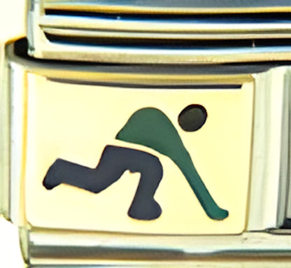 Green and Blue Hockey Player