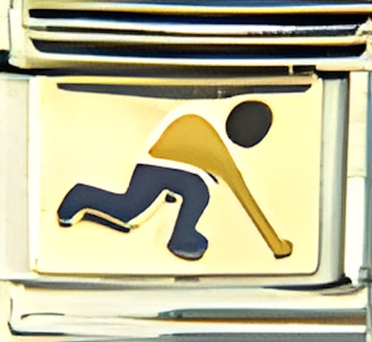 Yellow and Blue Hockey Player
