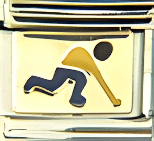 Yellow and Blue Hockey Player