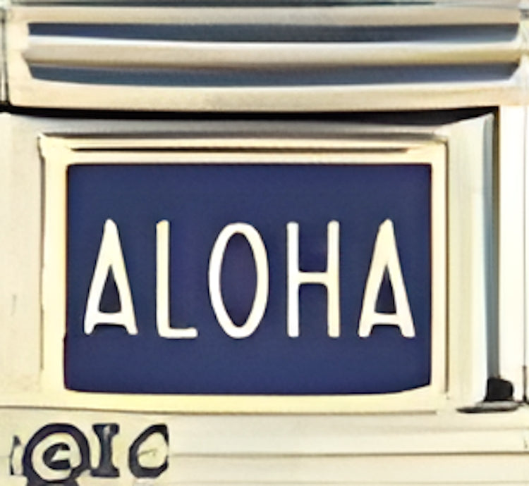 Aloha on Dark Blue
