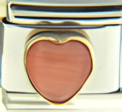 Orange Cats Eye Heart Stone