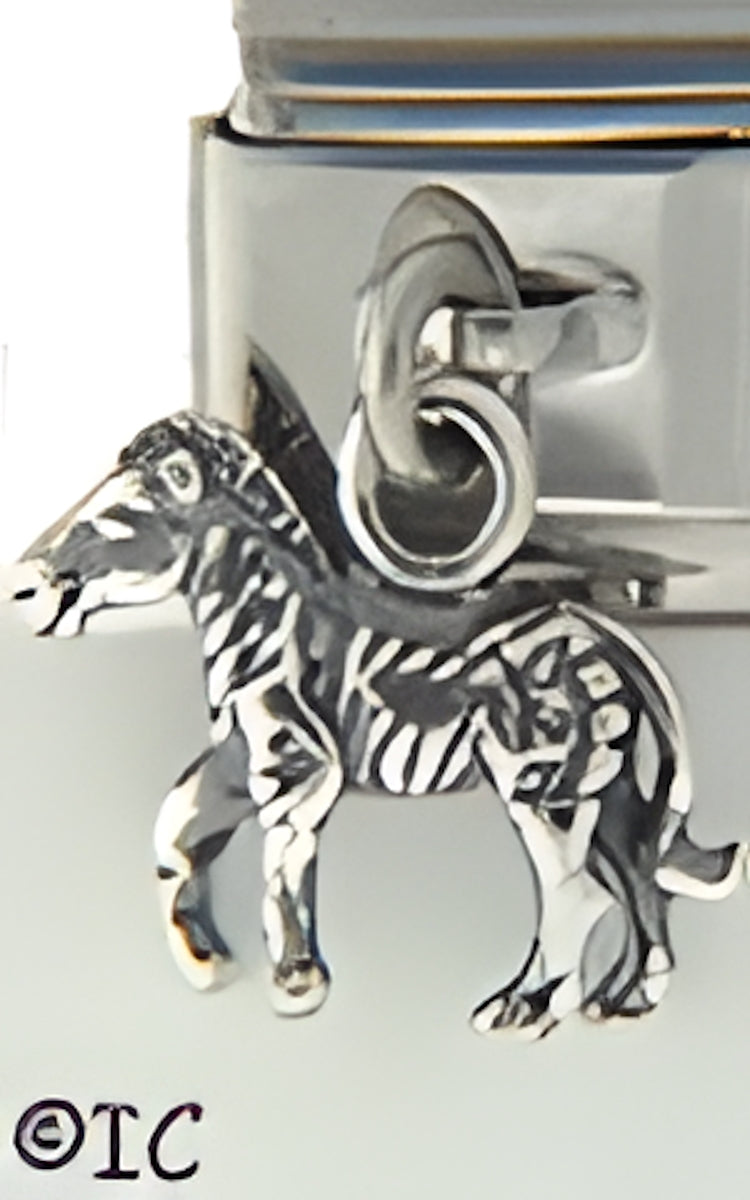 Dangle Sterling Silver Zebra