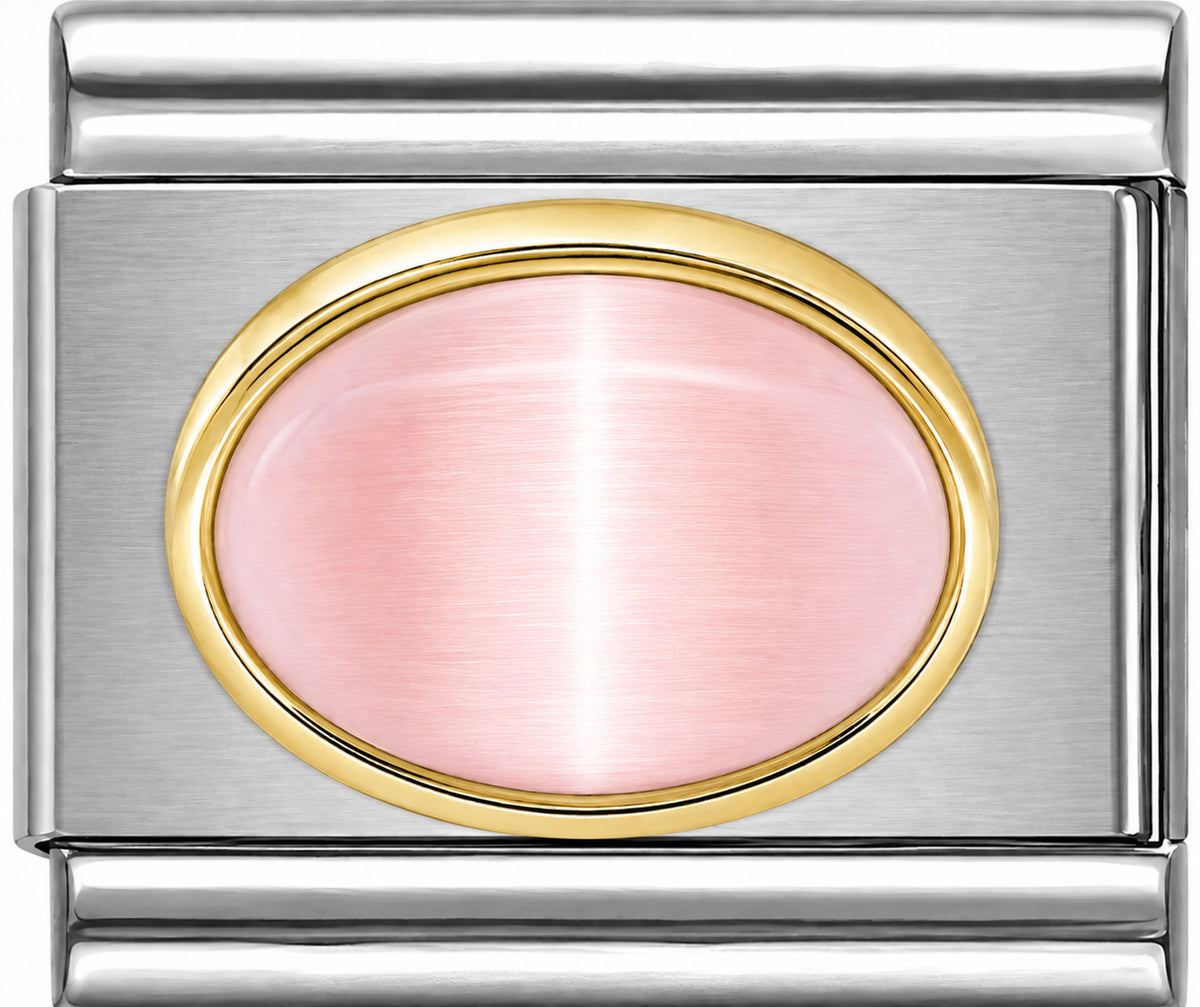 Pink Cats Eye Large Oval Stone