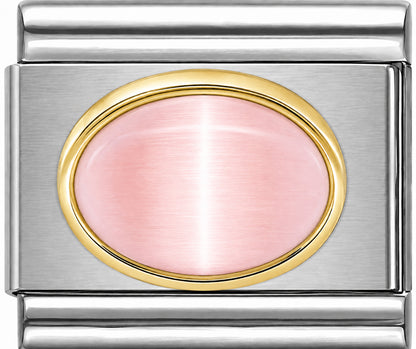 Pink Cats Eye Large Oval Stone