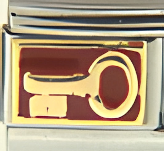 Gold Key on Red