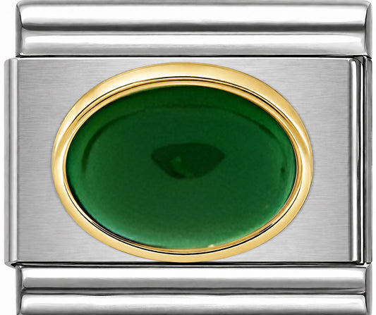 Green Oval Stone
