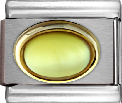 Yellow Cats Eye Oval Stone