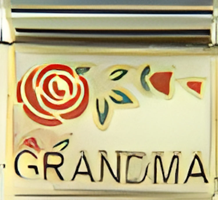 Grandma with Red Rose
