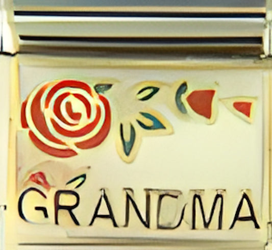 Grandma with Red Rose