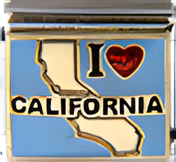 I Love California on Light Blue