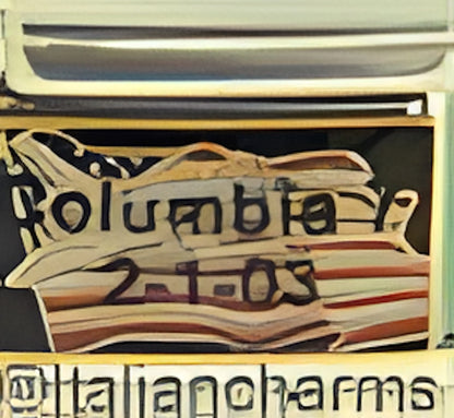 Space Shuttle Columbia with American Flag