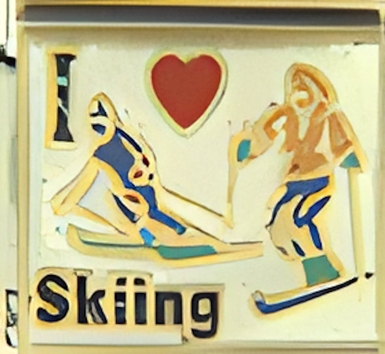 I Love Skiing on White