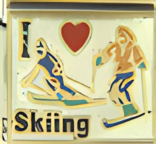 I Love Skiing on White