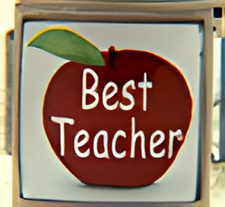Apple with Best Teacher Photo Charm