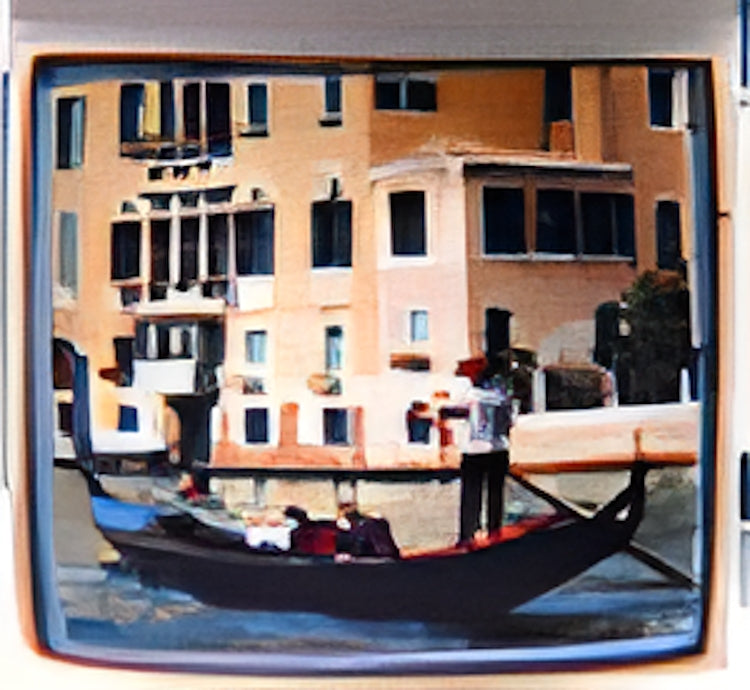 Gondola with Venice Scene Photo Charm