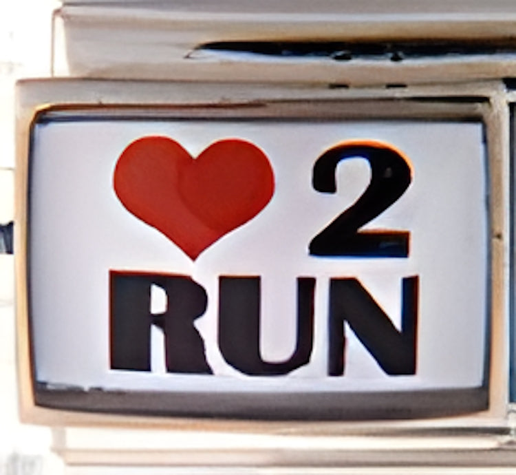 Love to Run on White Photo Charm