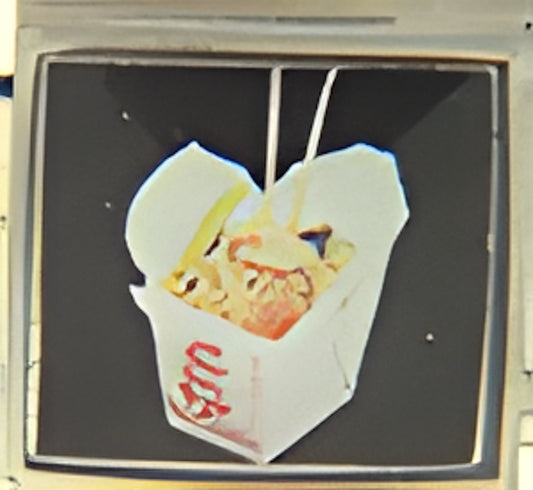 Take-Out Box on Black Photo Charm